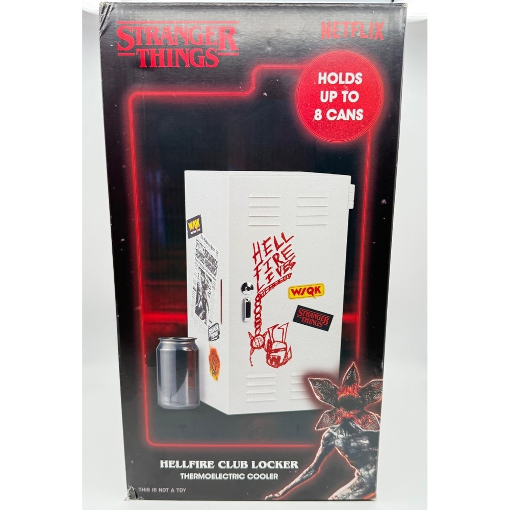 Stranger Things Hellfire Club Locker 8 Can Mini Fridge Cooler Netflix NEW IN BOX